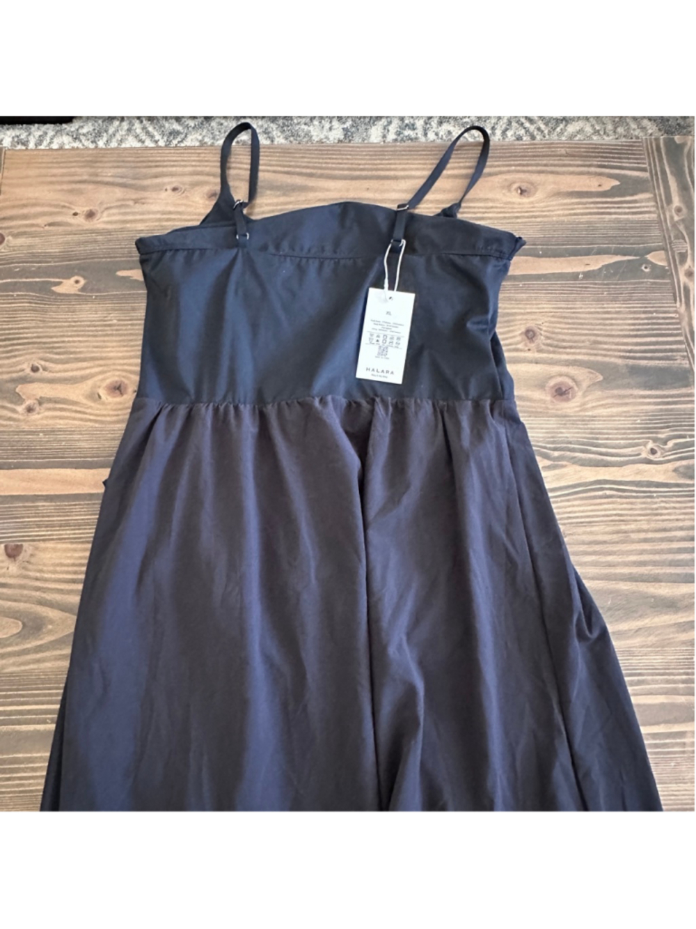 HALARA Black High Low Dress XL NWT Flowy Stretch Casual Chic - Picture 15 of 15